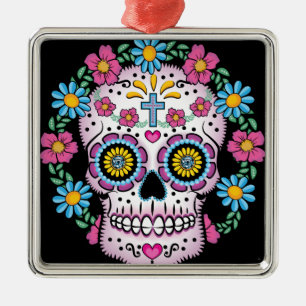 Adorno Metálico Dia de los Muertos Skull