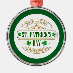 Adorno Metálico Día de San Patricio Personalizado Tengo Suerte Irl
