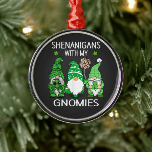 Adorno Metálico Día de San Patricio Shamrock Afortunado Gnomos Leo