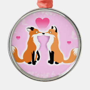 Adorno Metálico Día de San Valentín Foxes