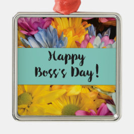 Adorno Metálico Día del Jefe Gerbera Daisies de agradecimiento