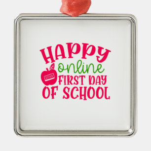 Adorno Metálico Día del profesor feliz primer día escolar en línea