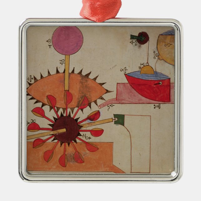 Adorno Metálico Diagrama de un sistema para el agua de bombeo en a (Frente)