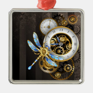 Adorno Metálico Diales Steampunk con libélula