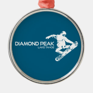 Adorno Metálico Diamante Pico Lake Tahoe Snowboarder