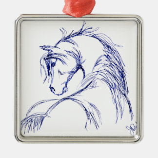 Adorno Metálico Dibujo artístico de la cabeza del caballo