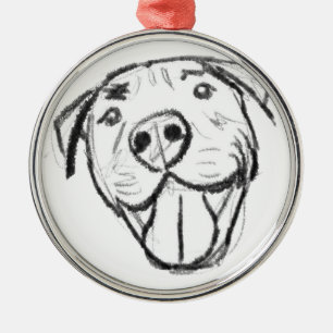 Adorno Metálico dibujo de pitbull simple amantes de perros blanco 