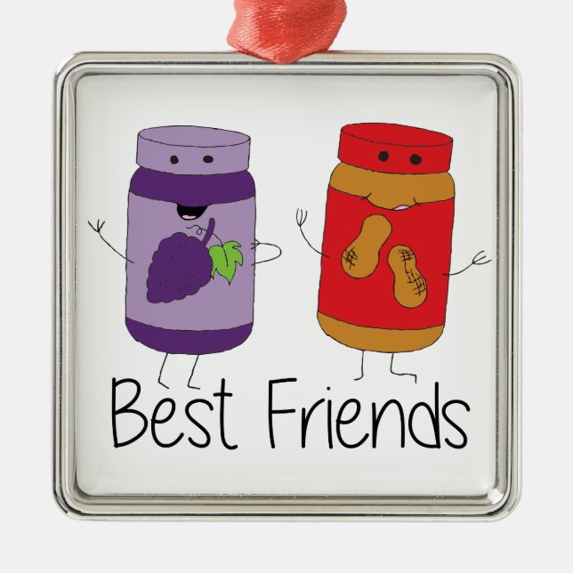 Adorno Metálico Dibujo PB y J Best Friends Pb y J BFF (Frente)