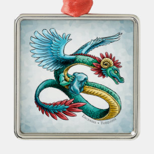Adorno Metálico Diciembre Birthstone Dragon Turquoise Quetzalcoatl