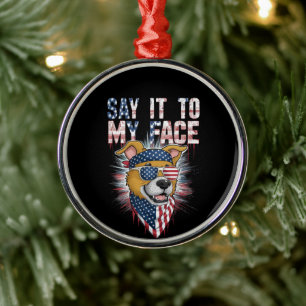 Adorno Metálico Dilo A Mi Cara, Perro De Mamá Gracioso