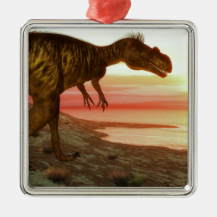 Adorno Metálico Dinosaurio del Megalosaurus que camina hacia el