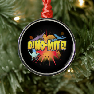 Adorno Metálico Dinosaurio Lover Dinamita Dino-mite Pun