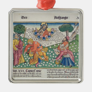 Adorno Metálico Dios 13-22 del éxodo 16 proporciona las codornices