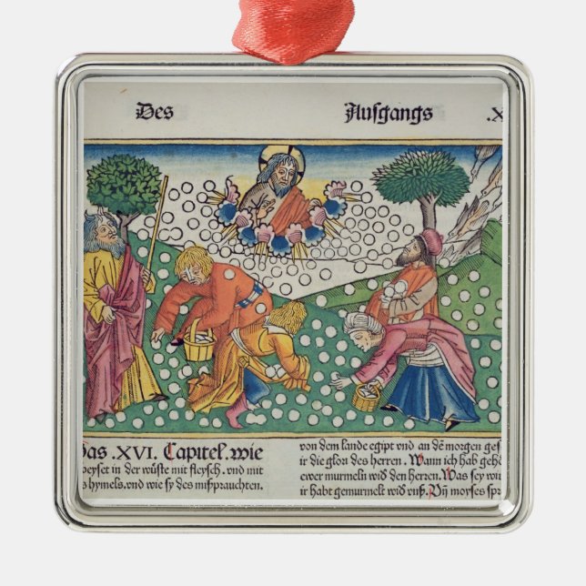 Adorno Metálico Dios 13-22 del éxodo 16 proporciona las codornices (Frente)