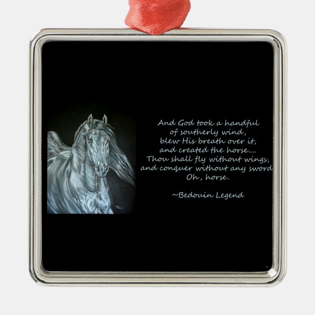 Adorno Metálico Dios creó el caballo (Frente)
