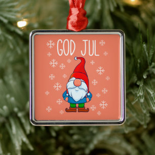 Adorno Metálico Dios Jul, Tomte Gnome sueco, Escandinavia Merry