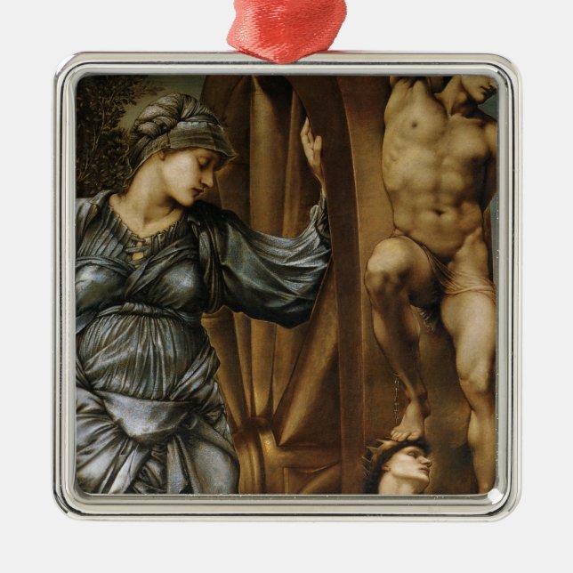 Adorno Metálico Diosa girando la rueda de la fortuna (Burne-Jones) (Frente)