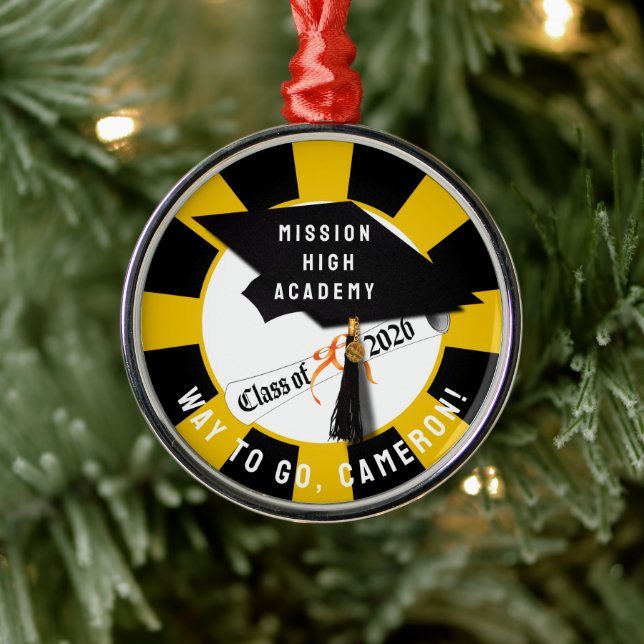 Adorno Metálico Diploma Cap Clase de 2026 Graduación (Árbol)