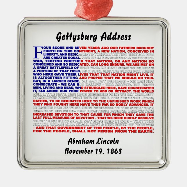 Adorno Metálico Dirección de Gettysburg (Frente)