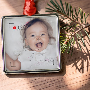 Adorno Metálico Disco Rojo Divertido Foto Personalizada