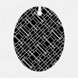 Adorno Metálico Diseño abstracto blanco negro lindo