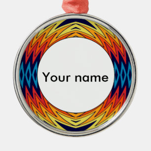 Adorno Metálico diseño abstracto de molino de viento azul naranja