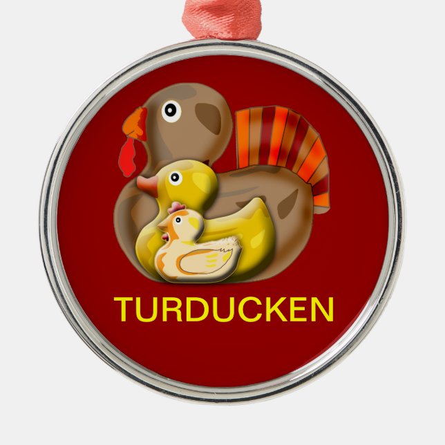 Adorno Metálico Diseño adaptable de Turducken (Frente)