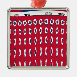 Adorno Metálico Diseño artístico de la bandera de Punto de Polka e