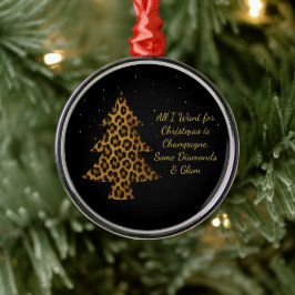 Adorno Metálico Diseño de árbol de leopardo de vacaciones chic