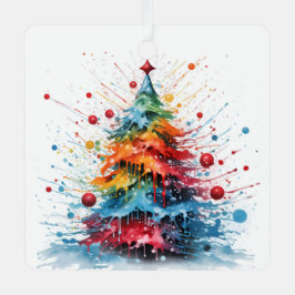 Adorno Metálico diseño de árbol de navidad de pintura
