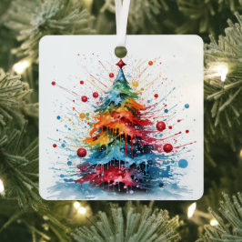 Adorno Metálico diseño de árbol de navidad de pintura