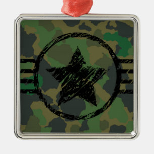 Adorno Metálico diseño de camuflaje militar