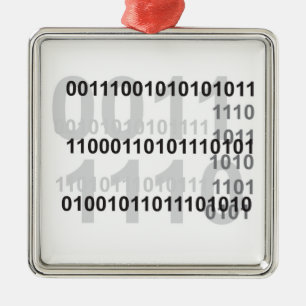 Adorno Metálico diseño de código binario