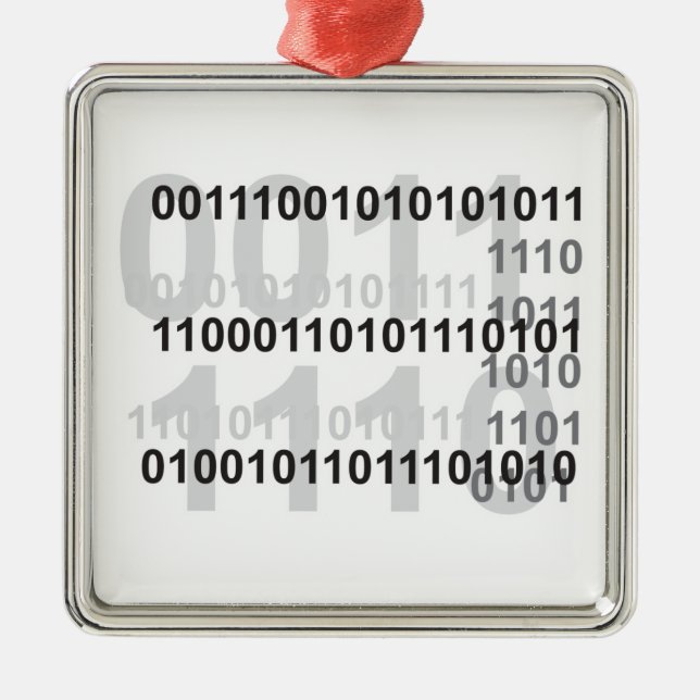Adorno Metálico diseño de código binario (Frente)