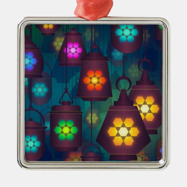 Adorno Metálico Diseño de Faroles Árabes en Oriente Medio (Frente)