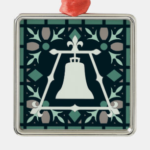 Adorno Metálico Diseño de Fleur Raincross del vitral de la