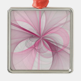 Adorno Metálico Diseño de fractal gris rosa claro abstracto modern