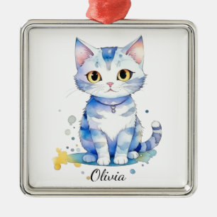 Adorno Metálico Diseño de gatos de acuarela (gatito)