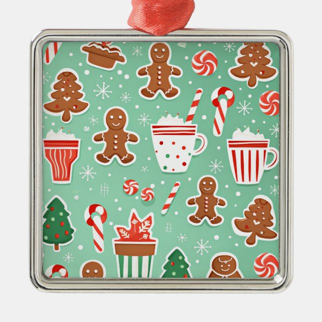 Adorno Metálico Diseño de Gingerbread para navidades (Frente)