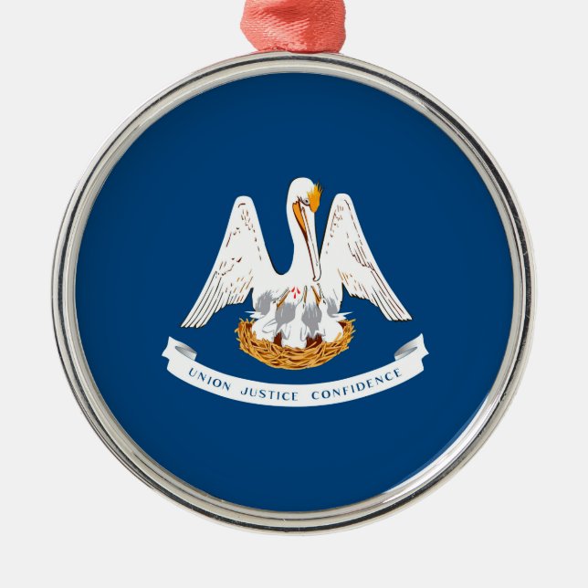 Adorno Metálico Diseño de la bandera del estado de Louisiana (Frente)