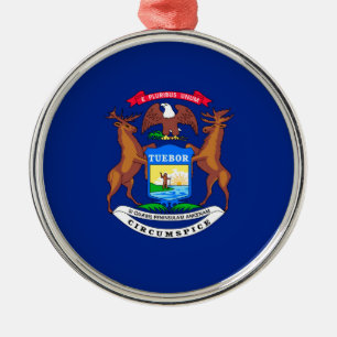 Adorno Metálico Diseño de la bandera del estado de Michigan