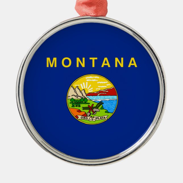 Adorno Metálico Diseño de la bandera del estado de Montana (Frente)