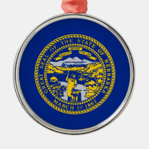 Adorno Metálico Diseño de la bandera del estado de Nebraska