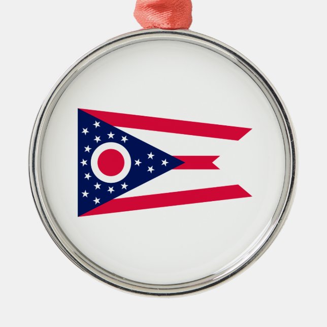 Adorno Metálico Diseño de la bandera del estado de Ohio (Frente)