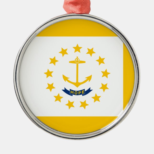 Adorno Metálico Diseño de la bandera del estado de Rhode Island (Frente)