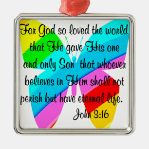 ADORNO METÁLICO DISEÑO DE LA MARIPOSA DE RAINBOW JOHN 3:16