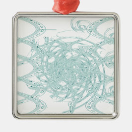 Adorno Metálico Diseño de luz verde en blanco