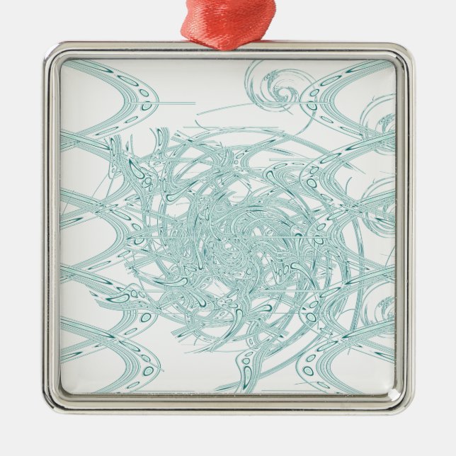 Adorno Metálico Diseño de luz verde en blanco (Frente)