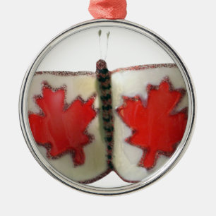 Adorno Metálico Diseño de mariposa de bandera canadiense