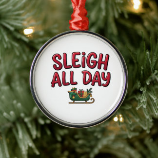 Adorno Metálico Diseño de Navidad Sleigh All Day